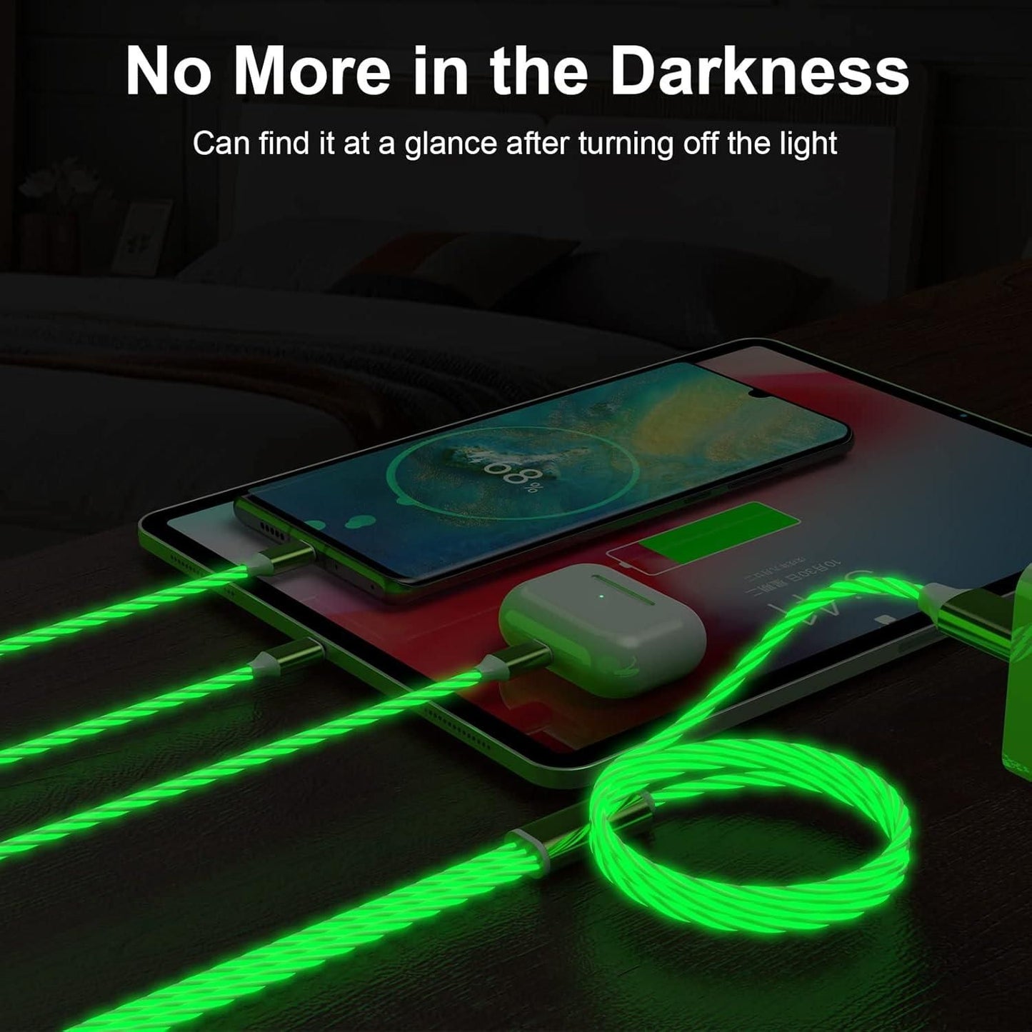 3-in-1 Multi USB Universal Flowing LED Light Up Phone Charge Cable