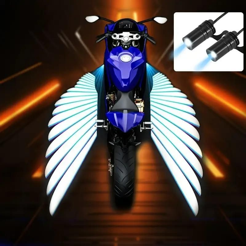 Motorcycle Projector Lights with Angel Wing Logo