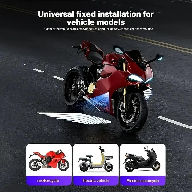 Motorcycle Projector Lights with Angel Wing Logo